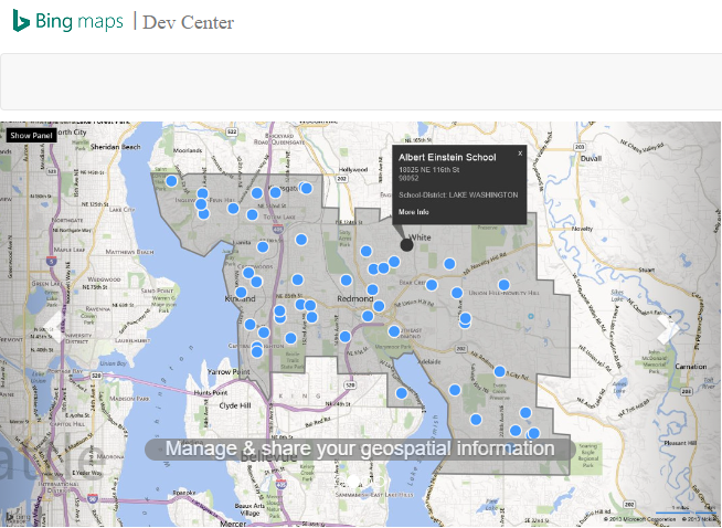 A mapping API view used to derive employee commute routing distances.